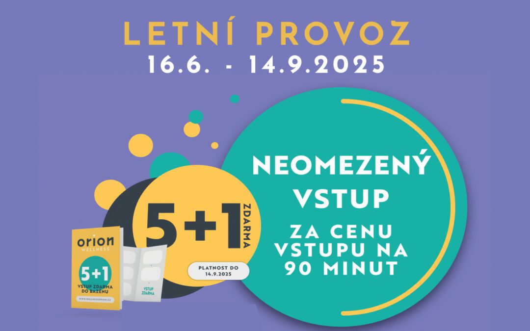 Letní provoz ve wellness do 14.9.2025